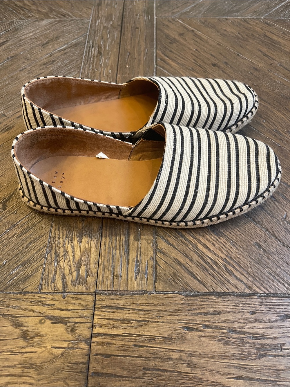 a new day Black and Cream Striped Espadrille Slip-On - Picture 4 of 6